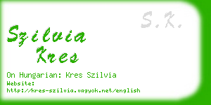 szilvia kres business card